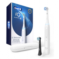 Oral B IO Series 4, Escova De Dentes Elétrica, Sensor De Pressão, Cabo Ergonômico E Estojo, Branca 100-240V Com 2 Refills na Amazon