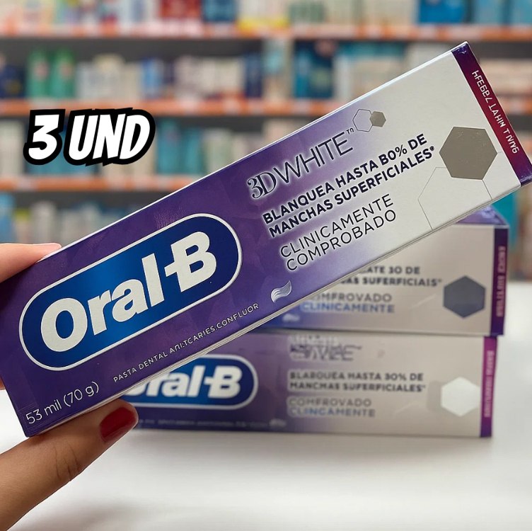 Oral-B Pasta de Dente 3D White Brilliant Fresh, Clareador Avançado com Micropartículas Clareadoras, 53 ml, 3 Unidades na Amazon