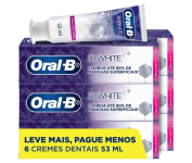 Oral-B Pasta de Dente 3D White Brilliant Fresh Micropartículas Branqueadoras 53 ml, 6 Unidades na Amazon
