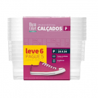 Ordene - Conjunto De 6 Caixas Plástica Pequena Para Sapato De Tamanho 28 à 34, Cor Cristal, Linha My Closet na Amazon