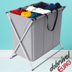 Organizador dobrável de roupas sujas com 3 compartimentos, Cinza,ORG0686, Euro Home na Amazon