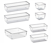 Organizador Modular Acrimet para Gavetas, Bancadas e Armários, Plástico Transparente, Kit com 7 Potes Sortidos na Amazon