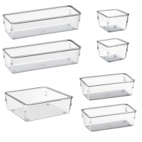 Organizador Modular Acrimet Para Gavetas Bancadas E Armários Plástico Transparente Kit Com 7 Potes Sortidos na Amazon