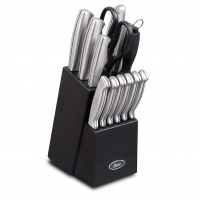 Oster Bloco De Madeira E Facas Baldwyn, Aço Inoxidável, 14 Peças, Cetim Escovado na Amazon