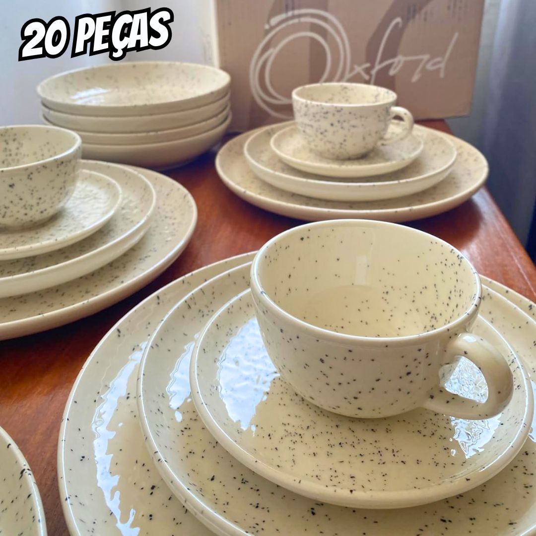 Oxford Aparelho De Jantar 20 Peças Flat Chuvisco na Amazon