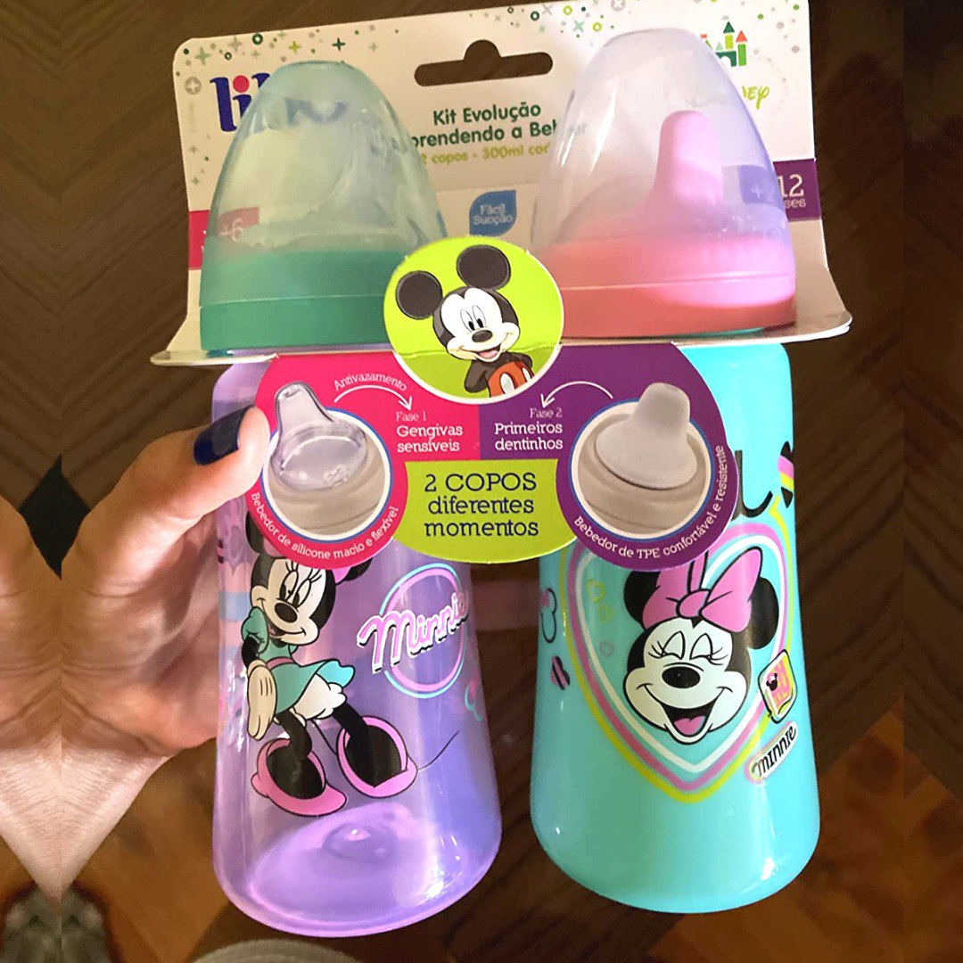 Pack 2 Copos Colors Disney – Lillo, Azul ou Verde/Rosa na Amazon