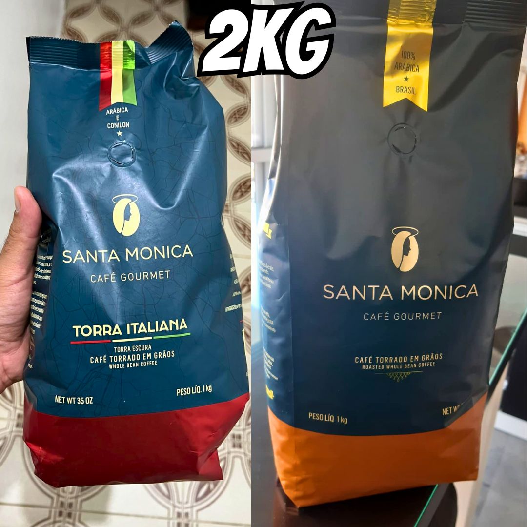 Pack Café Santa Monica Grão Gourmet 1KG e Torra Italiana 1KG na Amazon