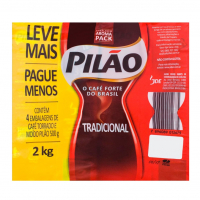 PACK - Café Torrado E Moído A Vácuo Tradicional Pilão 500g - 4 Unidades De 500g na Amazon