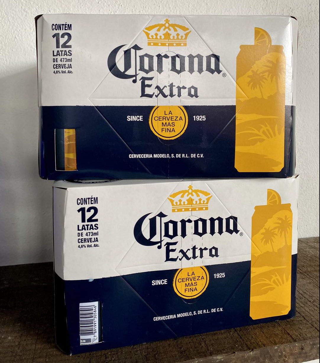Pack Cerveja Corona Extra, Lata, 473ml, Caixa 12 unidades na Amazon