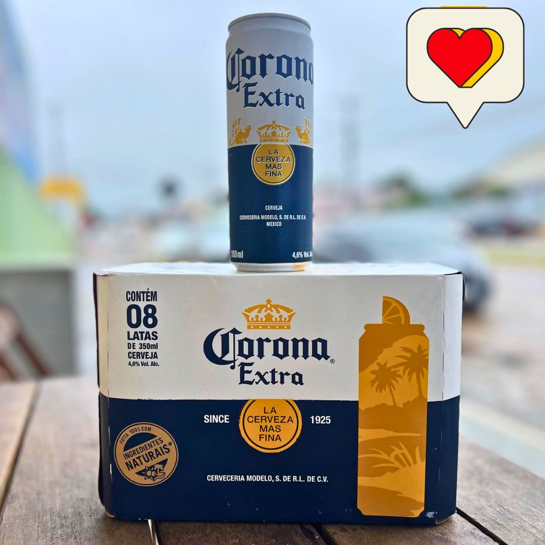 Pack Cerveja Corona Extra Pilsen, Lata, 350ml, Caixa 8 unidades na Amazon
