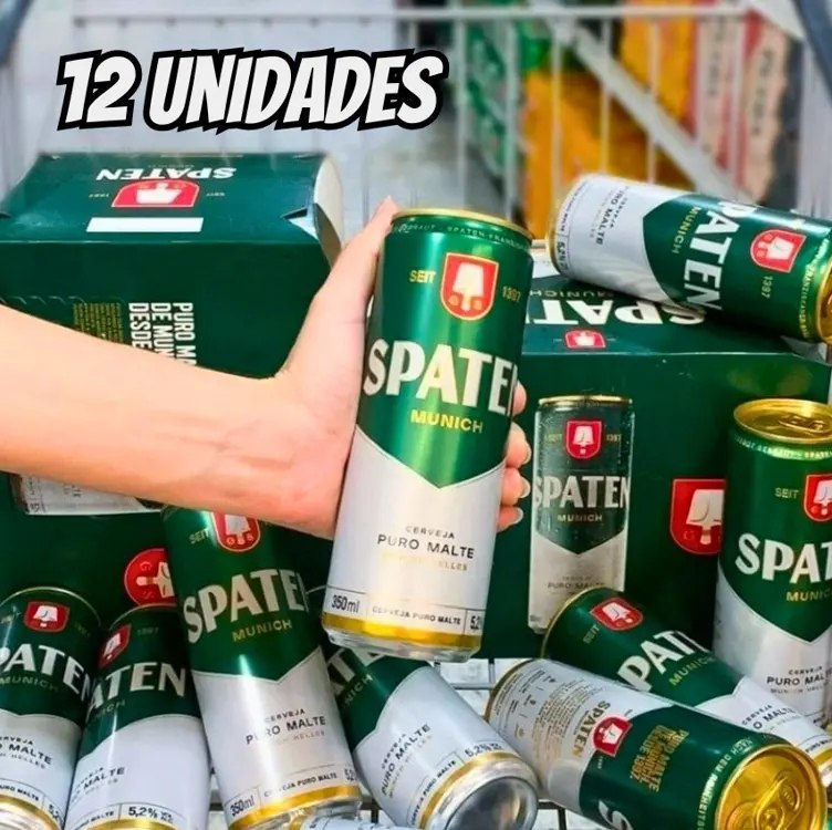 Pack Cerveja Spaten, Puro Malte, 350ml, Lata – 12 Unidades na Amazon