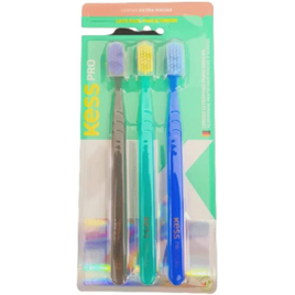 Pack com 3 Escovas Dentais Pro Extra Macias KESS na Amazon
