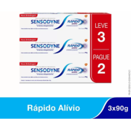 Pack Creme Dental Sensodyne Rápido Alívio 90g - 3 Unidades na Panvel Farmácias