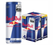 Pack de 4 Latas Red Bull Energético, Energy Drink, 250ml na Amazon