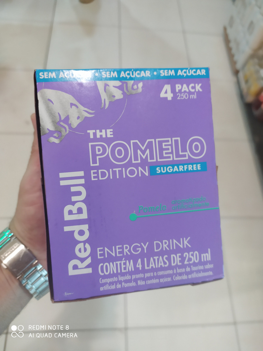 Pack de 4 Latas Red Bull Energético, Pomelo Edition, Sem Açúcar, 250ml na Amazon