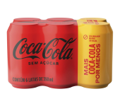 Pack de Coca-Cola sem Açúcar 350Ml 6 unidades na Amazon