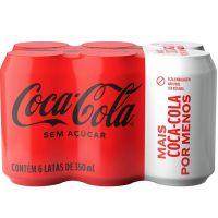 Pack De Coca-Cola Sem Açúcar 350Ml 6 Unidades na Amazon