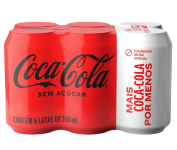 Pack de Coca-Cola sem Açúcar 350Ml 6 unidades na Amazon
