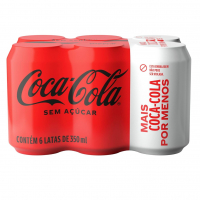 Pack De Coca-Cola Sem Açúcar 350Ml 6 Unidades na Amazon