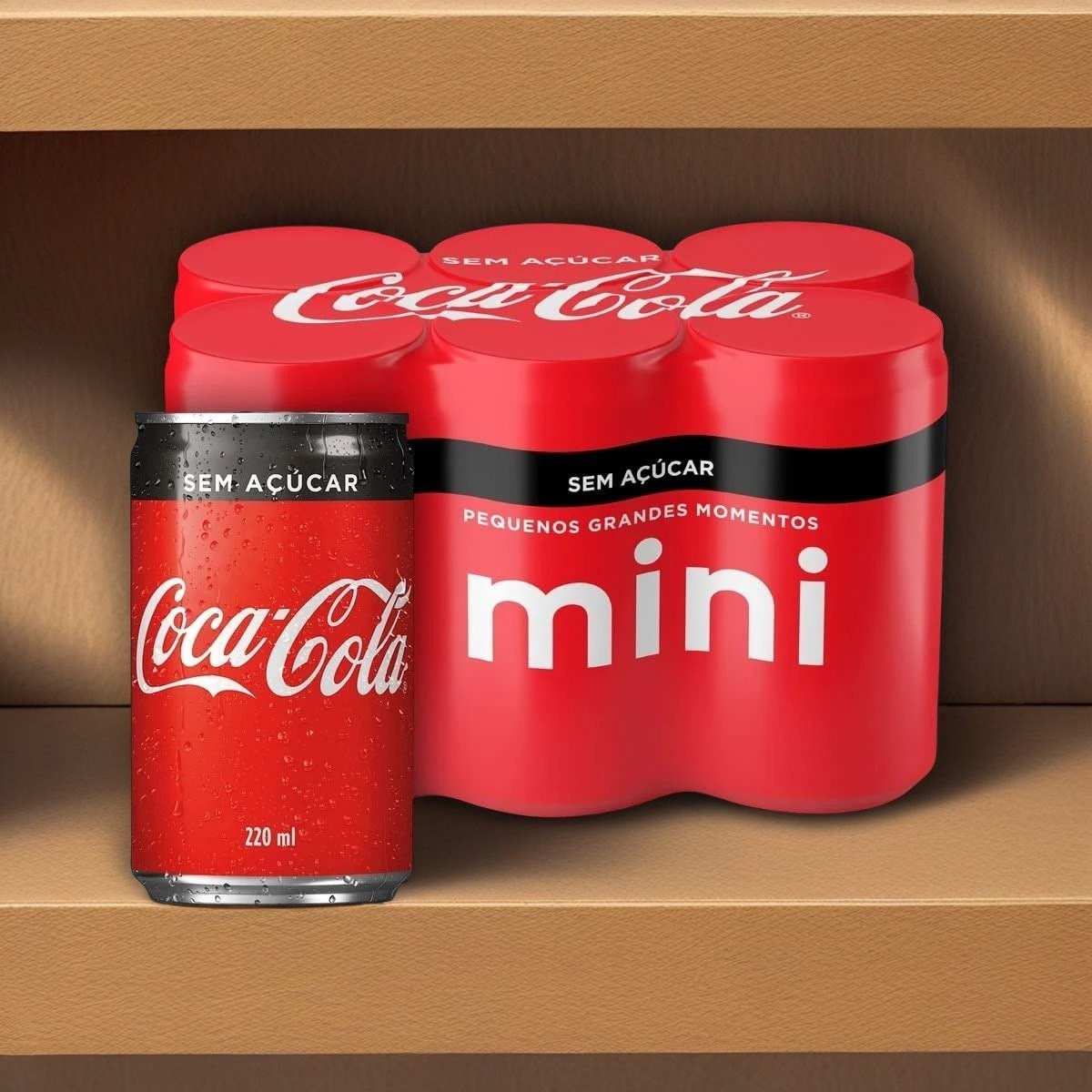 Pack de Coca-Cola sem açucar Lata 220mL 6 unidades na Amazon