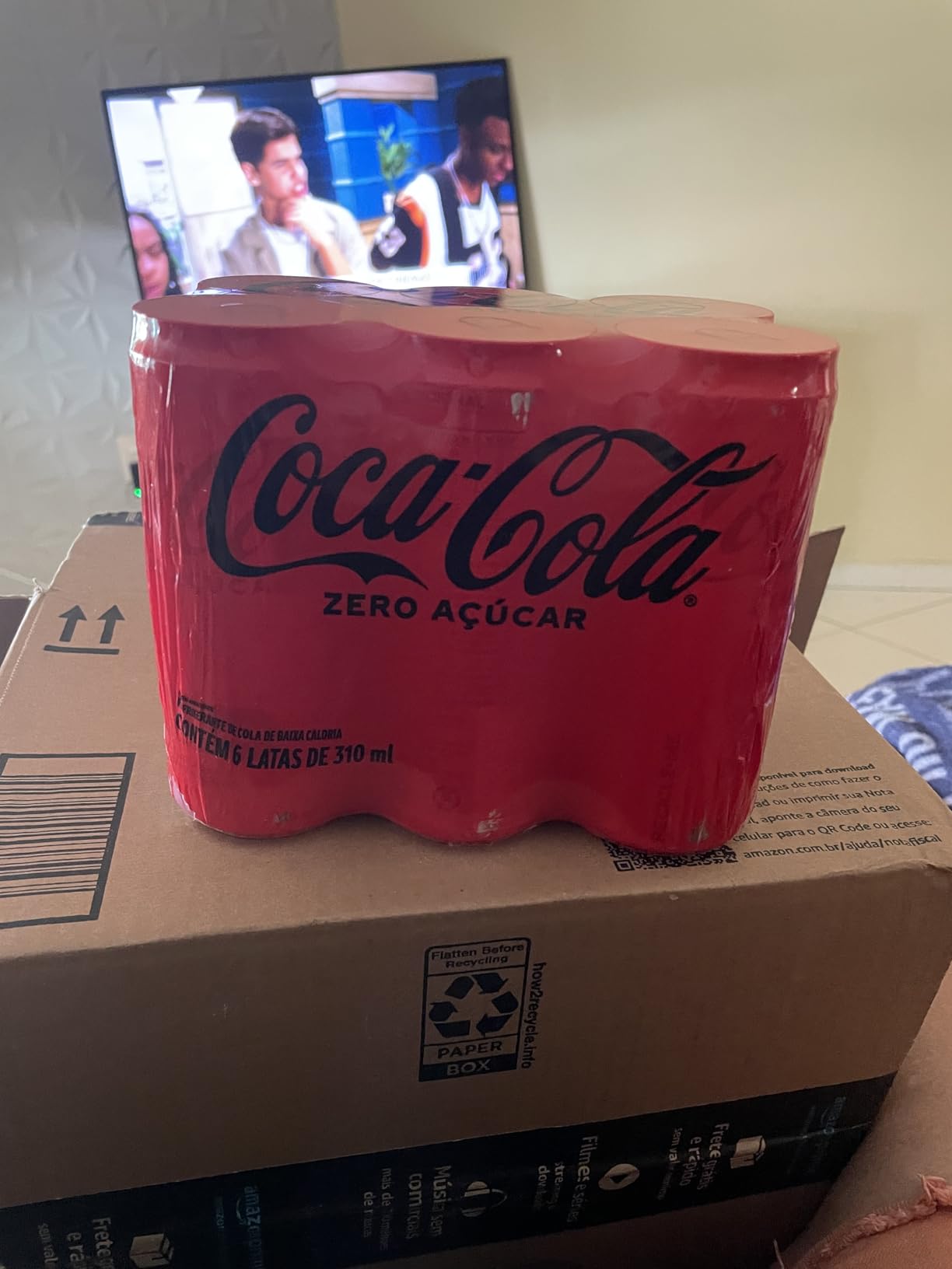 Pack de Coca Cola Sem Açúcar Lata 310ml 6 unidades na Amazon