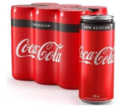 Pack de Coca Cola Sem Açúcar Lata 310ml – 6 unidades na Amazon