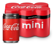 Pack de Coca-Cola sem açucar – Lata 220mL – 6 unidades na Amazon