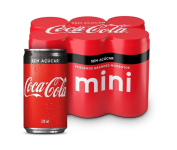 Pack de Coca-Cola sem açucar – Lata 220mL – 6 unidades na Amazon