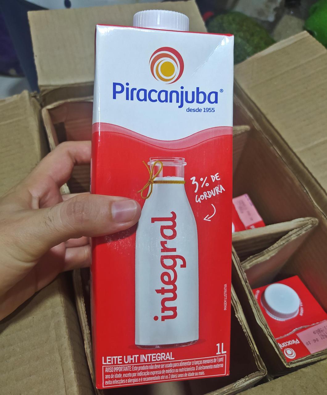 Pack de Leite Integral Piracanjuba Pack com 12 unidades 1L na Amazon