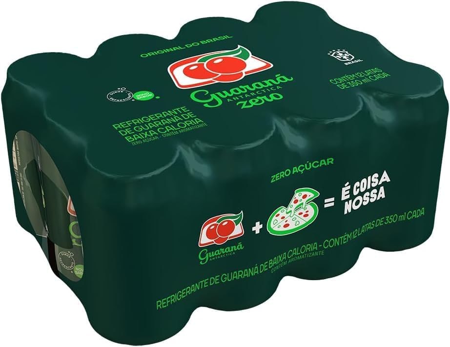 Pack de Refrigerante Guaraná Antarctica Sem Açúcar Lata 350ML 12 Unidades na Amazon