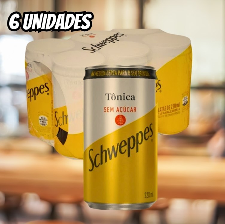 Pack de Schweppes Tônica Sem Açúcar 350ml 6 unidades na Amazon