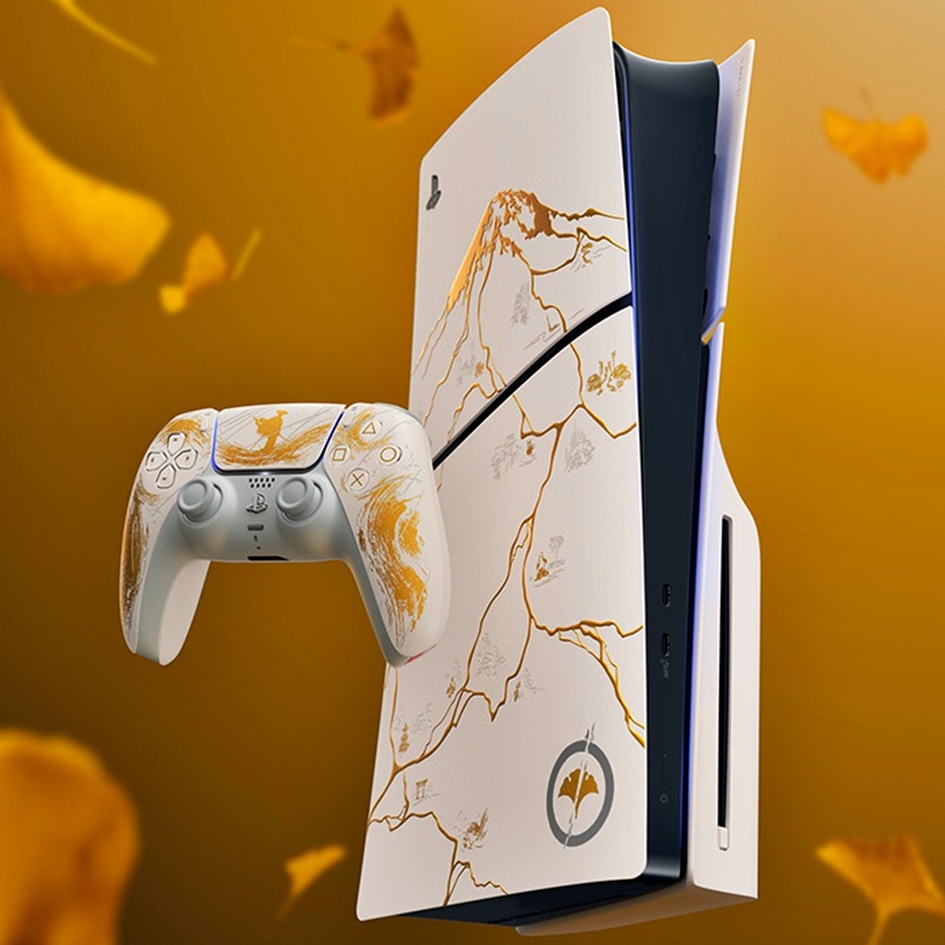 Pack do console PlayStation®5 – Edição Limitada Ouro – Ghost of Yōtei na Amazon