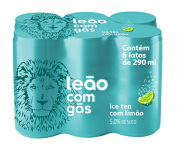 Pack Leão com Gás Ice Tea Zero com Limão 290ml, 6 unidades na Amazon