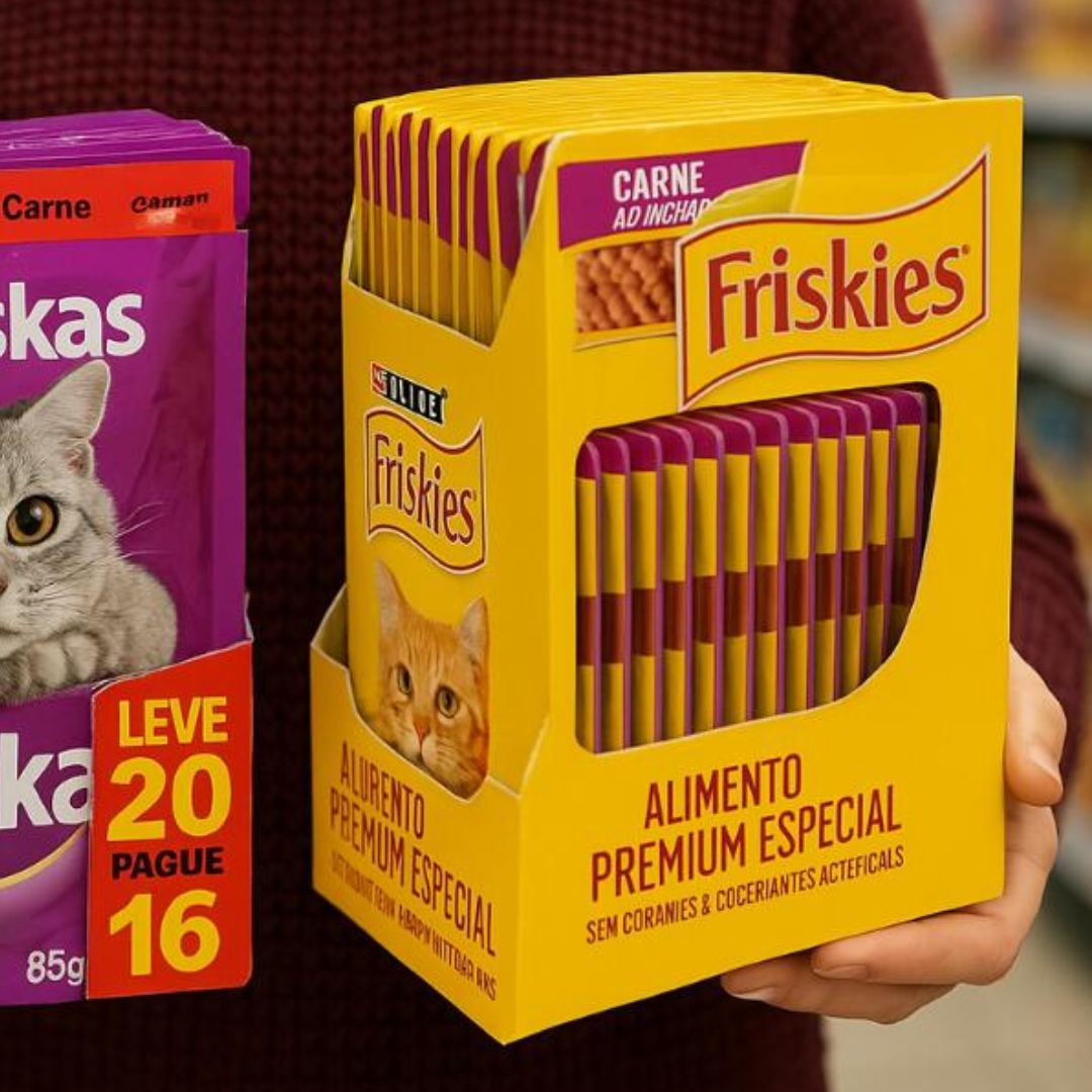 Pack Nestlé Purina Friskies Ração Úmida Para Gatos Adultos Carne Ao Molho – Com 15 Sachês 85g na Amazon
