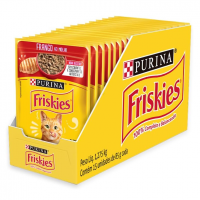 Pack Nestlé Purina Friskies Ração Úmida Para Gatos Adultos Frango Ao Molho - Com 15 Sachês 85g na Amazon