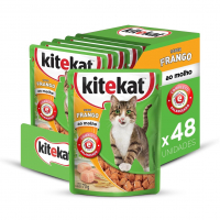Pack Ração Úmida Kitekat Sachê Frango Ao Molho Para Gatos Adultos 70 G - 48 Unidades na Amazon