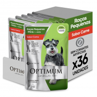 Pack Ração Úmida Optimum Sachê Para Cães Adultos Raças Pequenas E Minis Sabor Carne 100g - 36 Unidadaes na Amazon