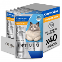 Pack Ração Úmida Optimum Sachê Para Gatos Adultos Castrados Frango 85 G - 40 Unidadaes na Amazon