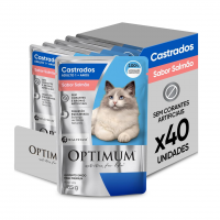 Pack Ração Úmida Optimum Sachê Para Gatos Adultos Castrados Sabor Salmão 85g - 40 Unidadaes na Amazon