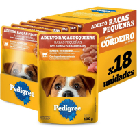 Pack Ração Úmida Pedigree Sachê Cordeiro Ao Molho Para Cães Adultos De Raças Pequenas 100 G - 18 Unidades na Amazon