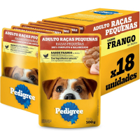 Pack Ração Úmida Pedigree Sachê Frango Ao Molho Para Cães Adultos De Raças Pequenas 100 G - 18 Unidades na Amazon