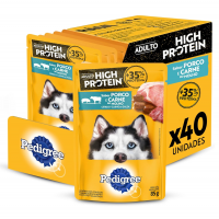 Pack Ração Úmida Pedigree Sachê High Protein Cães Adultos Porco E Carne Ao Molho 85 G - 40 Unidades na Amazon