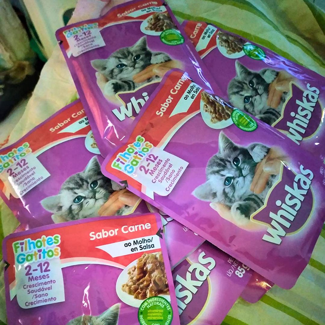 Pack Ração Úmida Whiskas Sachê Carne ao Molho para Gatos Filhotes 85 g – 40 unidades na Amazon