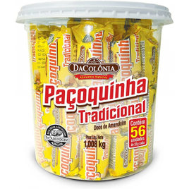 Paçoca Rolha Tradicional Pote com 56 Unidades - Da Colônia na Amazon