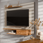 Painel Para TVs de Até 43 Polegadas Otto com Prateleiras – Off White com Cumarú – Gaio e Cia na Amazon