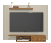 Painel Para TVs de Até 43 Polegadas Otto com Prateleiras – Off White com Cumarú na Amazon