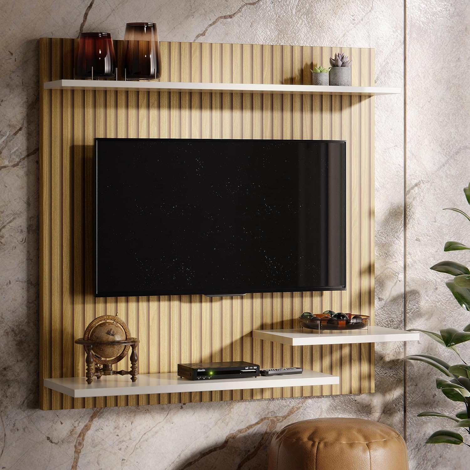 Painel Suporte Para TV 32 Polegadas Smart Plus Nichhos Modelo MADRID (Ripado/OffWhite) na Amazon