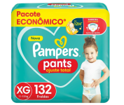 Pampers Ajuste Total Fralda XG 132 unidades na Amazon