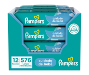 Pampers Cuidado de Bebê Lenços Umedecidos 576 un na Amazon