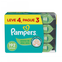 Pampers Lenços Umedecidos Aroma De Aloe Vera 192 Unidades na Amazon
